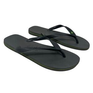 Men's Havaianas Gray Brazil Colors Flag Flip Flops Size 11